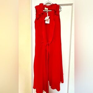 ALYSI -  Dress Wrap, Long/midi, Red 100% Silk, Sz 42